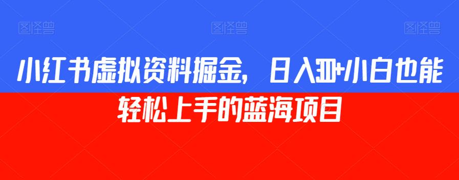 小红书虚拟资料掘金，日入300+小白也能轻松上手的蓝海项目【揭秘】-19点研学社