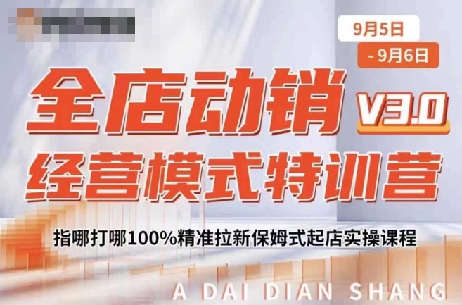 全店动销经营模式特训营，指哪打哪100%精准拉新保姆式起店实操课程-19点研学社